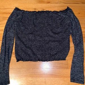 Off The Shoulder Smocked Long Sleeve